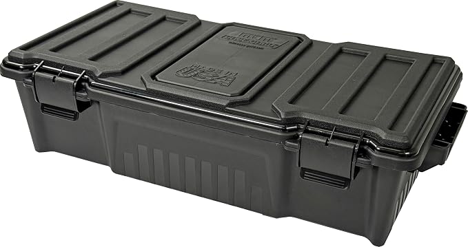 MTM TUGC Truck Underseat Gear Crate, Storage Box, Heavy-Duty Pickup Truck Organizer for Tools, Tactical Gear, Hunting, Camping & Emergency Supplies, 25.5"x12.5"x6.75", USA Made, Black
