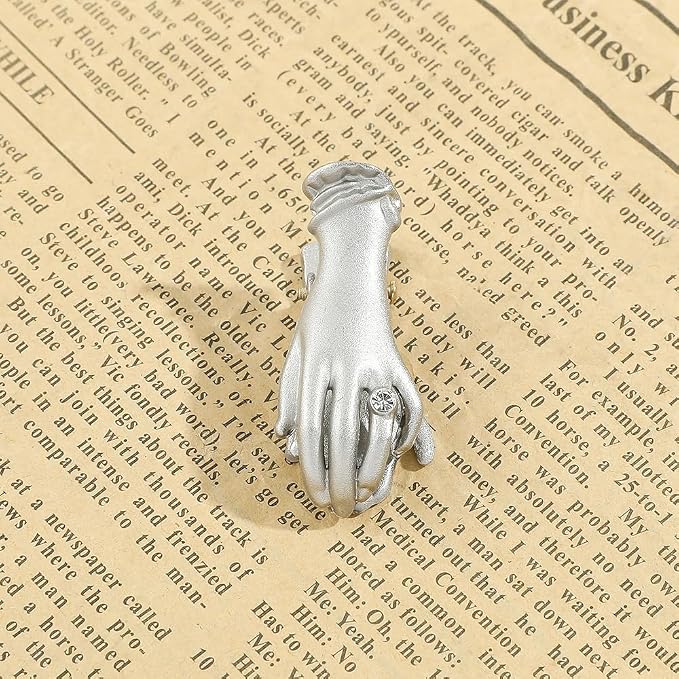 1pcs Retro Hand Women's Bookmark - Noble Metal Bookmark Clip, Small and Delicate Handwritten Bookmark Clip Stationery, Birthday Gift for Beautiful Girls, Christmas Gift for Women (Silver)