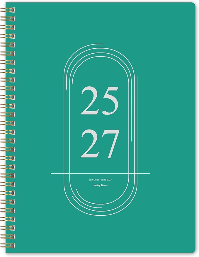 2026-2027 Monthly Planner, Jan 2026-June 2027, B5 (7" x 9"), 2 Year Monthly Planner, 24 month Calendar, Simple Calendar Planner Notebook Soft PVC Cover, Suitable for Schools & Offices,Aquamarine