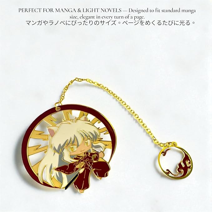 Anime Bookmark Gojo Satoru Metal Bookmark with Chain Japanese Style Manga Accessories Otaku Collectible Reading Gift Anime Gifts Gojo Gifts Book Lover Present Japanese Anime Merch (Inu)