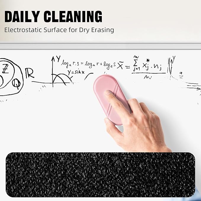 Dry Erase Eraser, Detachable Magnetic White Board Erasers - 2 Pack,Glass Board Glass Whiteboard Eraser for Office and School Supplies (Pink)