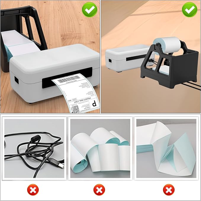 VOTTAN Sticker Label Holder, Easy to Assemble Thermal Label Holder for Rolls and Fan-Fold Labels 4X6‘’