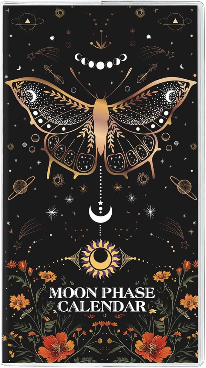KONVINIT Pocket Calendar 2025-2027, Moon Phase Monthly Planner 2025-2027 - 3.7" x 6.7" - Runs from July 2025 Until December 2027, Lunar Calendar 2026 for Planning and Organizing