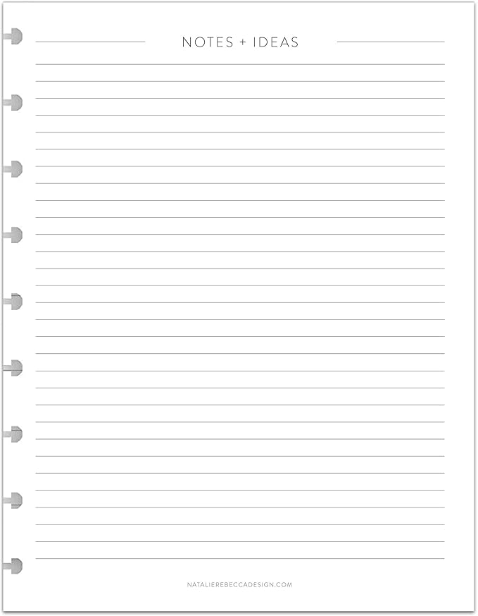 BetterNote Notes Refill Pages for Discbound Notebooks, fits Classic Happy Planner, Levenger Circa, TUL, Staples Arc, InkWell Press, Talia (Classic- 25 Sheets, 9-Disc, 7"x9.25")