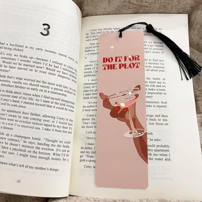 10 Pcs Cute Bookmarks for Women, Double Sided Book Marks for Reading Women, Funny Paper Book Markers Set, Pretty Gifts for Book Lovers, Club, Adults, Girls (Red)