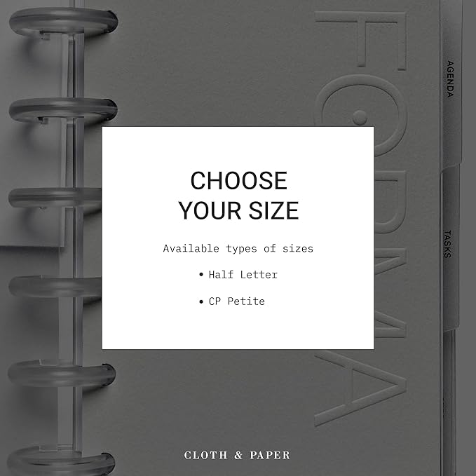 Cloth & Paper FORMA Modular Planner System – Premium Discbound CP Petite Undated Planner with Clear Discs, Covers, Dividers, Today Tab, Stickers & Inserts – Customizable Refillable Planning Organizer