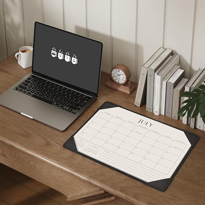 Jotsome Desk Calendar 2026-2027 with Desktop Mat, Desk Pad Calendar From Now to June 2027 14x10.5 inch, Desk Blotter Calendar for Home Office and School, Easy Planning, Gift for the Holidays, Black