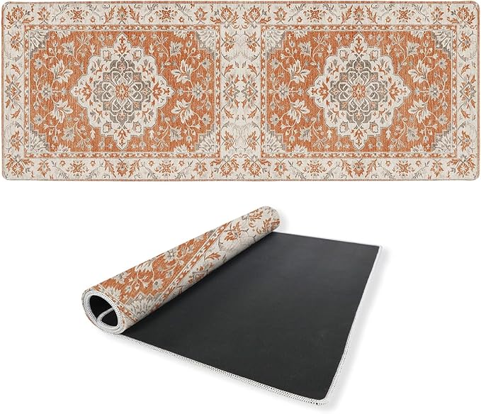 Rustic Carpet Desk Mat Gaming Mouse Pad Classic Persian Floral Mousepad Computer Keyboard Pad Mouse Mat Laptop Mat 31.5 x 11.8 Mouse Pads for Desk Home Office Gaming