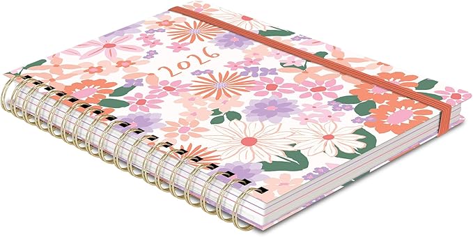 Orange Circle Studio 2026 Planner, Secret Garden, Tri-Tab, Triple-Section, August 2025 to December 2026, 9.76" x 8", Weekly Monthly Calendar, 96 Full Color Stickers & Note Pages