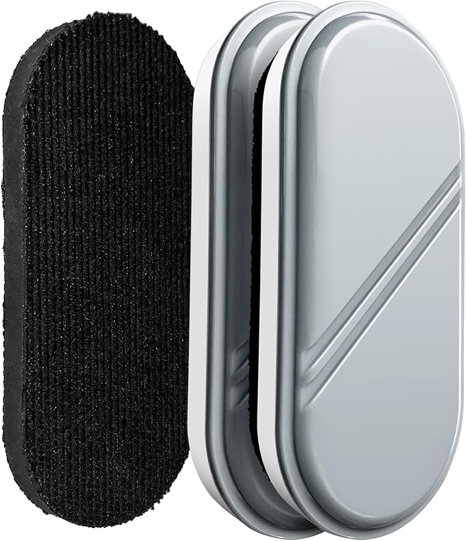 Dry Erase Eraser, Detachable Magnetic White Board Erasers - 2 Pack,Glass Board Glass Whiteboard Eraser for Office and School Supplies (Gray)