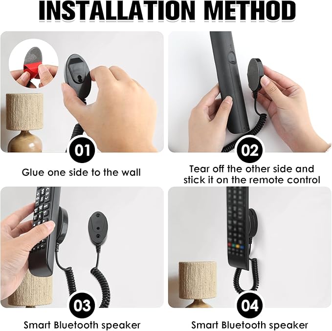 Magnetic Remote Leash Control Holder with Security Cable, Retractable Tidy Anti-lost Rope Organizer Easy Installation Stable Suitable for Projector TV Fan and Air Conditioner Remotes (4Pcs Black, L)