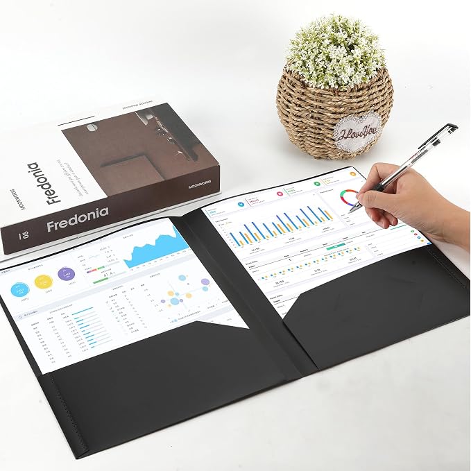 MystiCharm Folders with Pockets Back to School Supplies for Students Teachers 6 Pack 2 Pocket Black Plastic File Folders Bulk for Documents Homework Paper Resume Office School Supplies Accessories