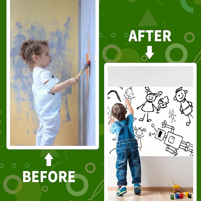 Magnetic Dry Erase Whiteboard Paper 48 x 36 Inch, Self Adhesive White Board Sticker for Wall, Peel and Stick Wallpaper With 50 Magnetic Letters