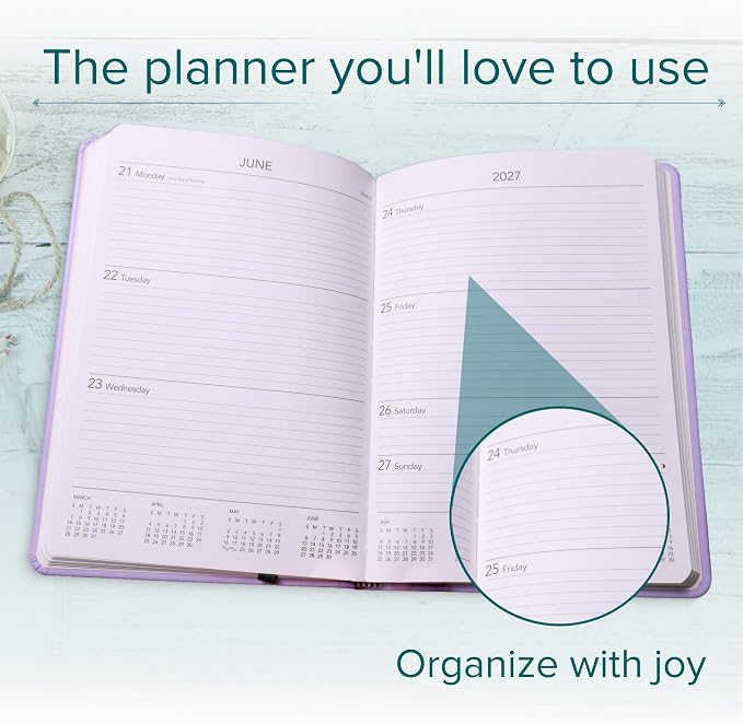 Harbor Desk Weekly Monthly Planner 2027 - Calendar Planner and Notebook, Durable Faux Leather, 192 Pages, Softcover & Book Bound - Cambridge Jade - 8x5.5"