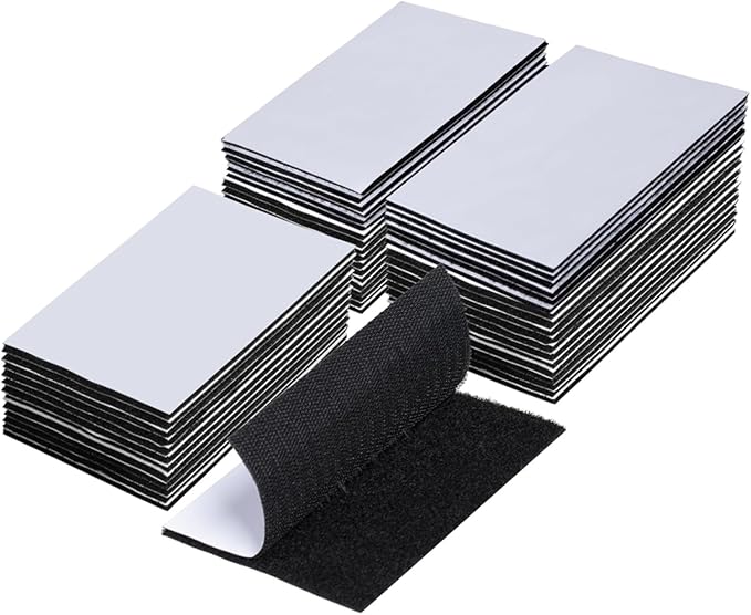 40 Sets Small Sticky Strips with Adhesive, 0.78 x 1.18 inch Tablecloth Invisible Hook and Loop, Picnic Table Clips, Tablecloths Table Cloth Holder, Black