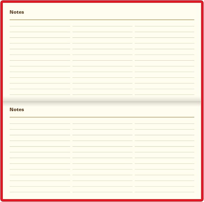 Letts of London Belgravia 2025 Weekly/Monthly Appointment Book and Planner, 12 Months, January to December, Horizontal, Slim Size, 6.625" x 3.25", English, Red (C33SRD-25)