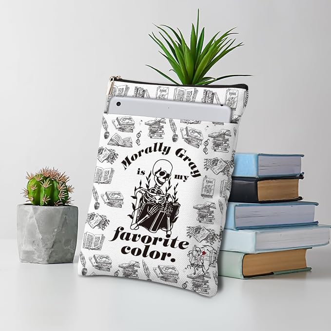 Skull Book Sleeve Romance Book Cover Book Lovers Gifts Funny Book Club Gifts Bookish Gifts Skeleton Book Protector Book Gifts for Readers Librarian Mothers Day Graduation Birthday Gifts