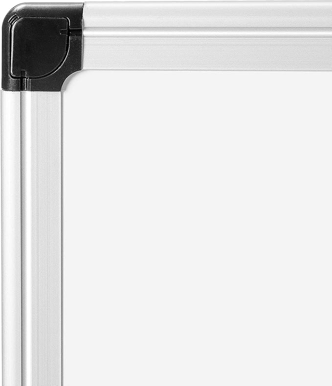 VUSIGN Magnetic White Board 18" x 12" with 1 Dry-Erase Eraser, 2 Multicolor Marker, 4 Magnetic Pins, Sliver Reinforced Aluminum Frame for Office, Home, School