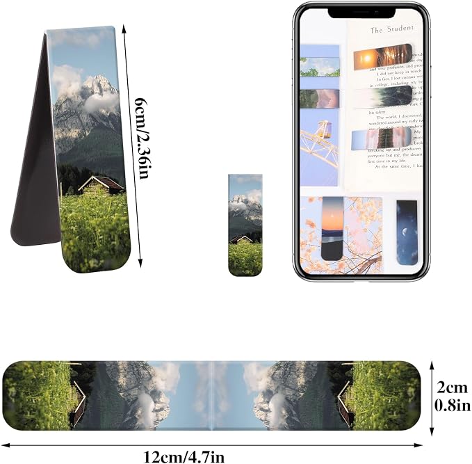 48 Pcs Magnetic Bookmarks, 24 Styles Cute Landscape Magnet Book Mark for Reading Funny Easter Gifts for Women Men Students