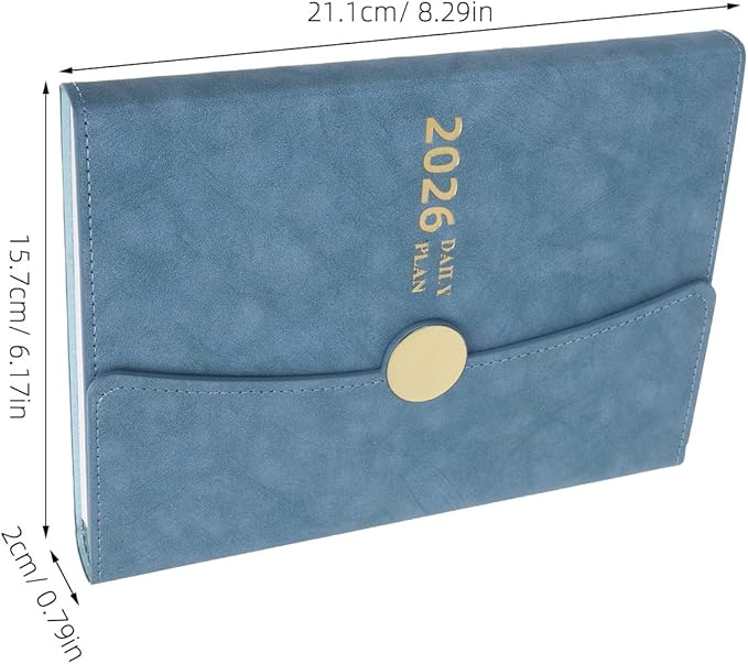 OSALADI 2026 Daily Organizer Notebook Year Planner Calendar Notebook Minimalist Light Blue for Professionals Students Office Use