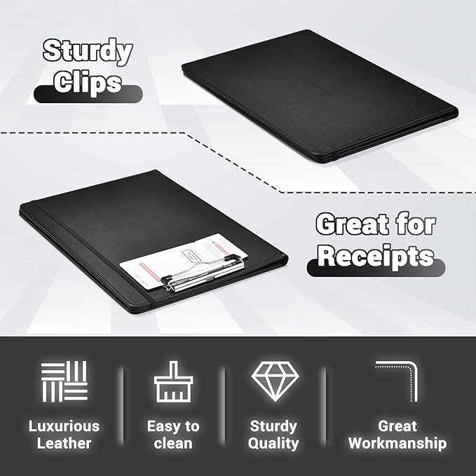 Padfolio with Clipboard Pacific Mailer Clipboard Notebook Resume Portfolio Folder Legal Document Organizer Legal Pad Holder for Interview School Business Office Conference