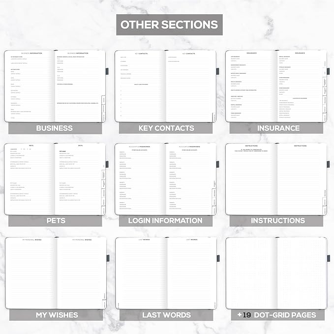 Clever Fox End of Life Planner – Final Arrangements Organizer for Beneficiary, Will Preparation, Last Wishes & Funeral Planning, A4 (Silver Black)