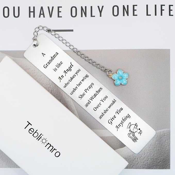 Grandma Gifts Bookmark for Grandma Valentine Mother's Day Gift Christmas Bookmark for Grandmother from Grandaughter Grandson Birthday Gifts for Bookish Book Lover Nana Grammy