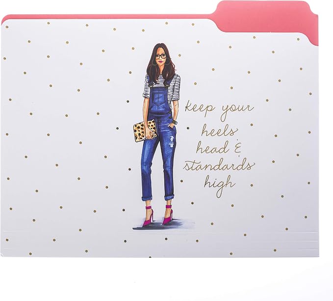 Graphique "Rong Rong Divas" File Folder Set – File Set Includes 9 Folders and 3 Unique Go-Getter Designs, Embellished w/Gold Foil on Durable Triple-Scored Coated Cardstock