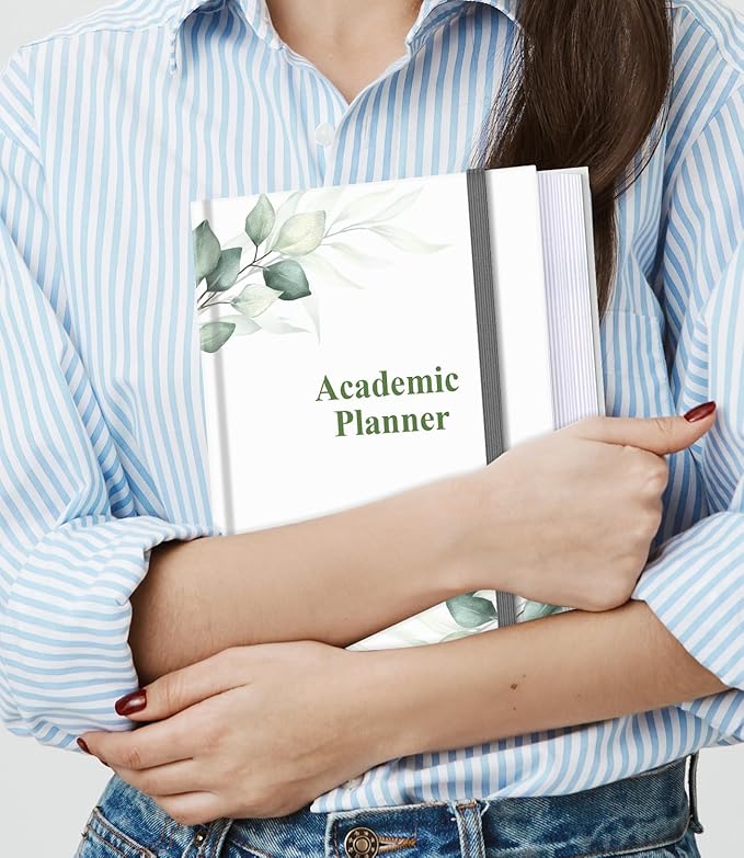 Academic Planner for 2026-2027 or Anytime – 8.5" x 11" Undated Weekly Student Planner For Homeschool, High School, College & Nursing Students, 200 Pages, Green Leaf