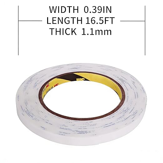 Double Sided Foam Tape,0.39 in x 16.5ft, Mounting Tape Heavy Duty, Removeable PE Foam Tape Strips, Strong Adhesive Tape for Paint Wall Picture Hanging Poster