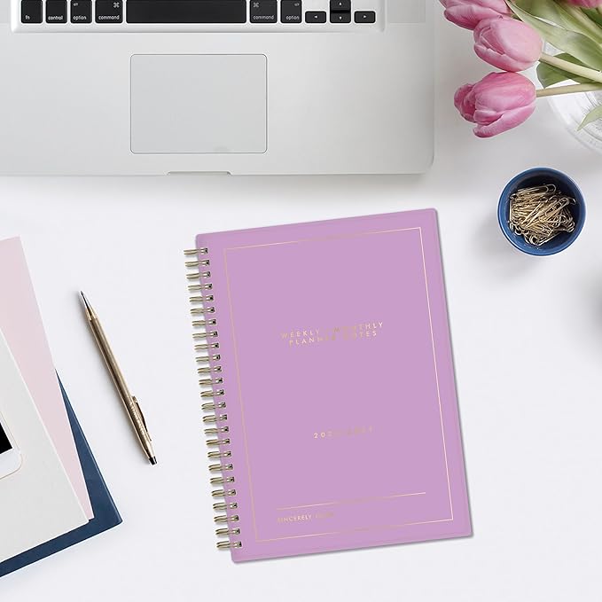 2026-2027 Blue Sky Sincerely Jules Violet 6" x 8" Academic Year Weekly & Monthly Planner, Plastic Cover, Violet (161389)