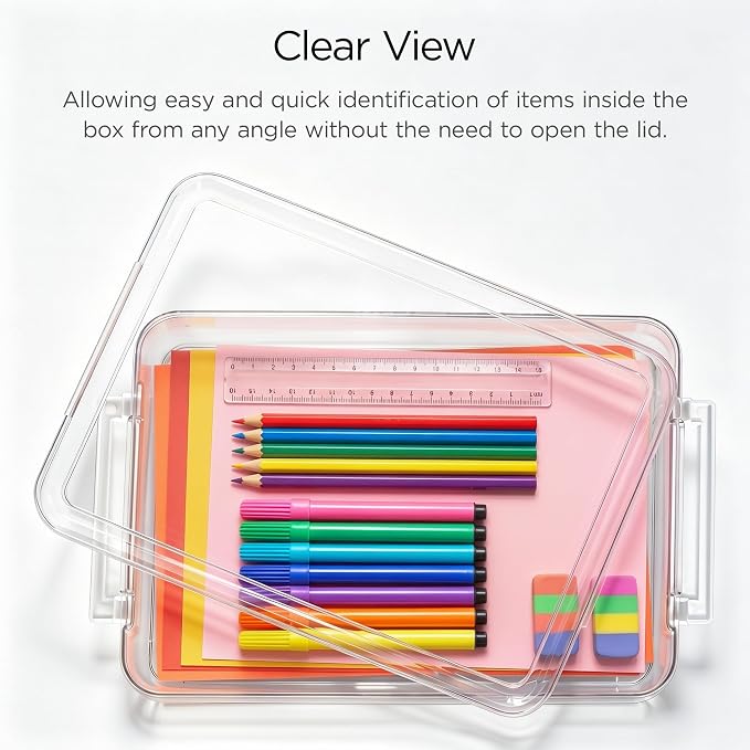 Citylife 3 PCS Scrapbook Paper Organizer with Clip, Stackable Clear Photo Organizer for Art and Craft Supplies, A4 Paper, Office Files, Stationery