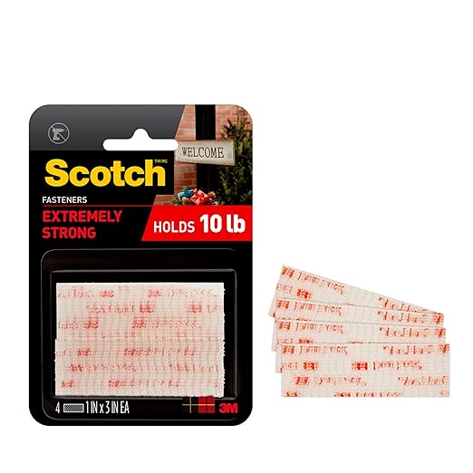 3M Scotch All-Weather EZPass iPass Fastlane Toll Fasteners, 8 Sets of 1 Inch x 3 Inches Strips, Clear (RFD7090)