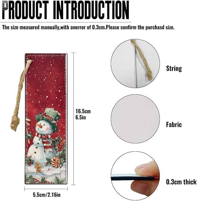 Bookmarks for Adults Personalized Bookmark Christmas Snowman Scarf Bookmark for Book Lovers Bookmarks for Reading Lovers