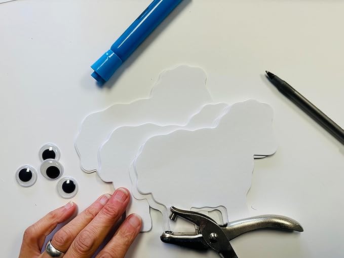 SHAPES ETC. 31pcs Sheep Single Color Creative Cut-Outs 5.25in -Barnyard Animals Decoration, Farm Animal Classroom Decor, Religious Easter Decorations, Bulletin Boards, Craft Projects, Made in USA