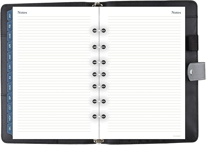 at-A-Glance Faux Leather Undated Starter Set, Tread Spine, 7-Ring, 5-1/2" x 8-1/2", Desk Size, Fashion, Black (DR1104-040-05)