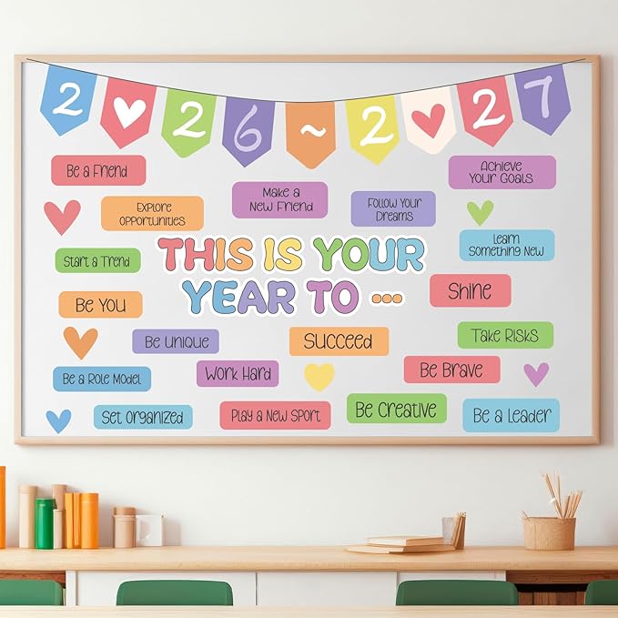 Classroom Bulletin Board Decorations, This is Your Year to Bulletin Board Sets, Growth Mindset Positive Affirmations Wall Decor for Teacher Welcome Back to School Classroom Door Wall Decors