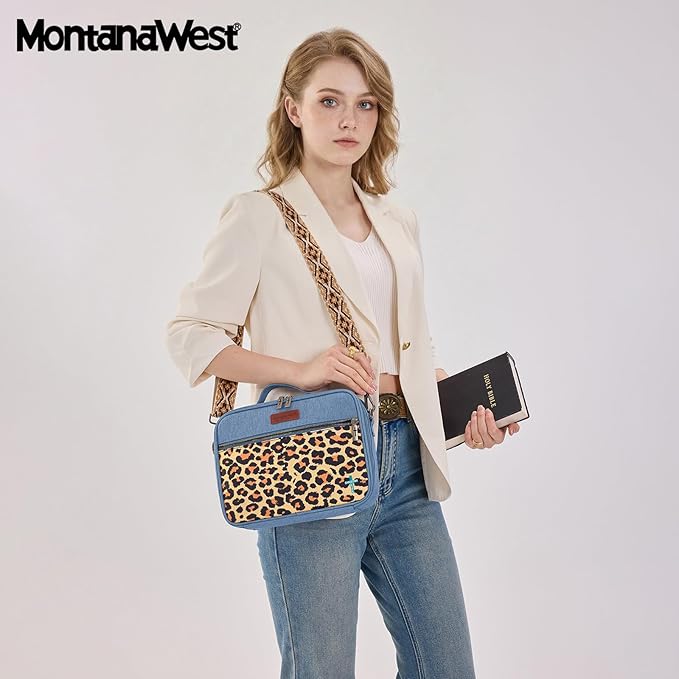Montana West Bible Covers for Women Men with Leather Bookmark Carrying Book Case Church Bag Outdoor Protective