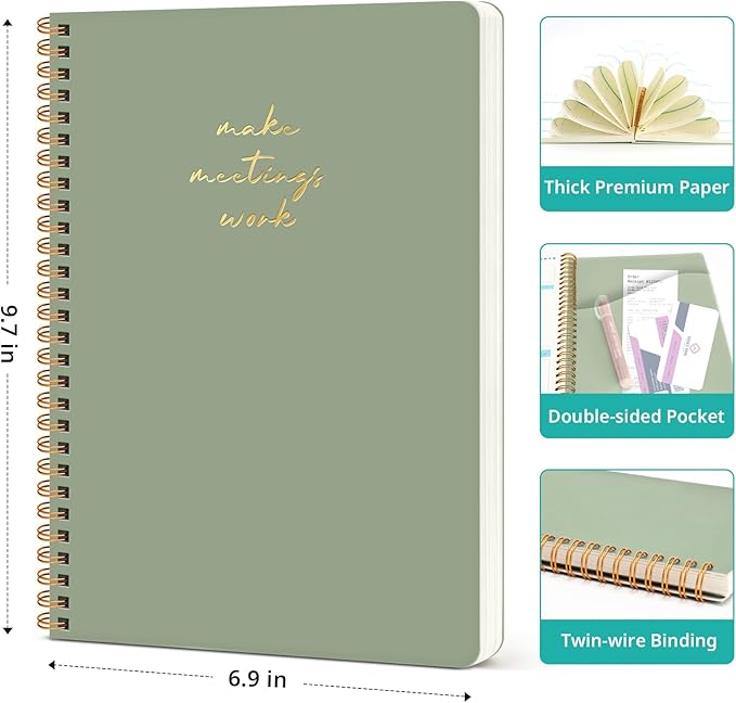 48 Pack of Meeting Notebook for Work Organization - Work notebook with action items, Meeting Minutes Planner Notebook, Perfect Office Supplies for Men & Women - Multi