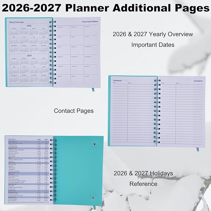 Planner 2026-2027,Weekly Monthly Planners 2026-2027,18 Monthly Planner from January 2026 to June 2027,Thick Paper,5.6"x 8.2",Daily Planners Notebook Green