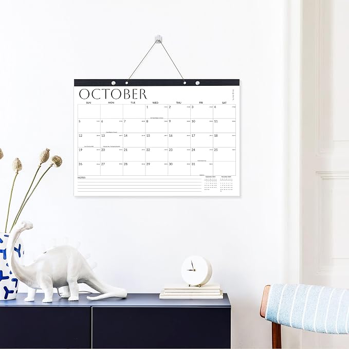 SUNEE 2026 Desk Calendar - 18 Month Calendar Oct 2025 - Mar 2027, 17" x 12" Desktop Calendar 2026 with Notes, for Planning, Organizing in Family, School or Office, White 2026 Calendar