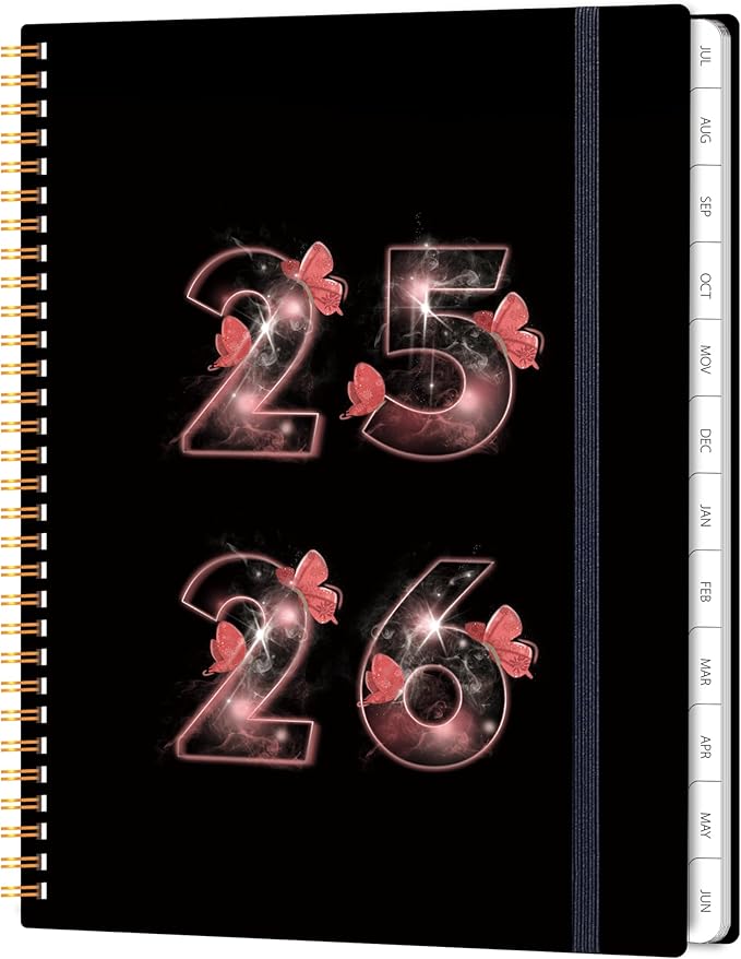 Academic Planner 2026, 8.5" x 11" Weekly & Monthly Calendar from Jan 2026 - June 2026, 6 Month Daily Planner with Tabs Elastic Closure, Ample Writing Space, Perfect for Office, Home and School