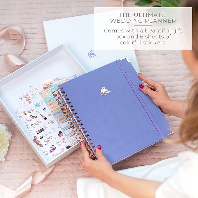 Clever Fox Wedding Planner – Notebook Organizer for Bride – Wedding Planning Binder Book with Pockets – Engagements Gift, 10x11″ (Lavender)