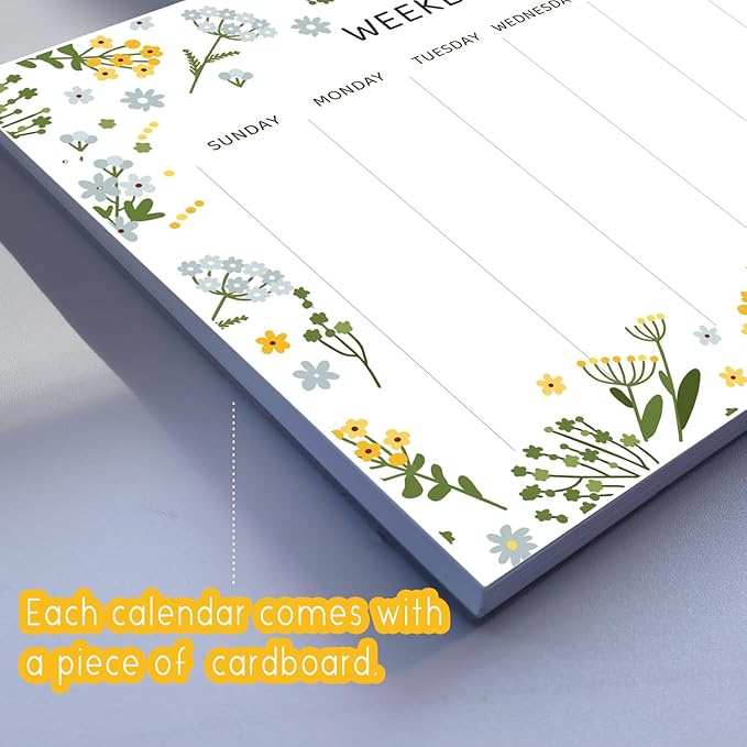 Undated Weekly Planner Notepad, 52 Sheet Tear-Off Weekly To Do List Notepad, Desk Planner Pad Calendar, Blank Calendar for Daily Habit Tracking/Menu Planning(8.26"x11,69")