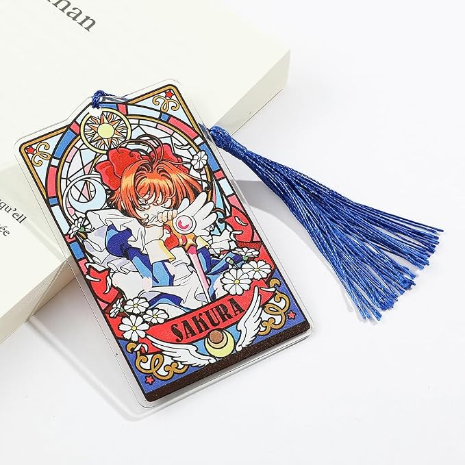 Anime Magic Cards Captor Sakura Bookmarks Set - Sweet Cartoon Cute Book Marks for Reading Women Men Anime Fans, Book Accessories Collection Decor Hangings Gifts (Acrylic Style 5)