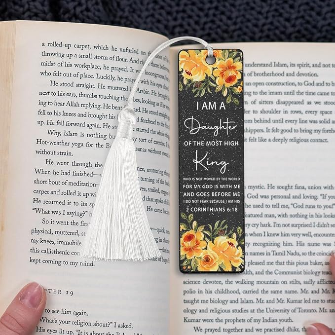 Christian Affirmation Bookmark, Inspirational Gift for Believers, Uplifting Present for Spiritual Readers, Faith - Based Reading Gift, Unique Floral & Scripture Design Bookmark, WCB44