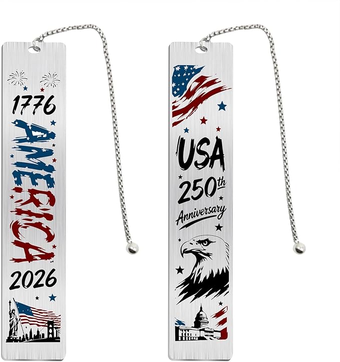 USA 250th Anniversary Decorations, 1776-2026 America Bookmark, 250 Years Birthday Patriotic Gifts