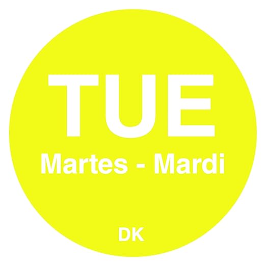 DayMark Safety Systems-IT1143922 Day of the Week 3/4" Circle Permanent Label, TUE (Roll of 1,000)