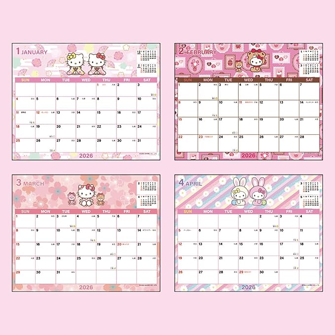 Sanrio Hello Kitty Sheet Calendar, 2026, Paper, Tabletop 622265