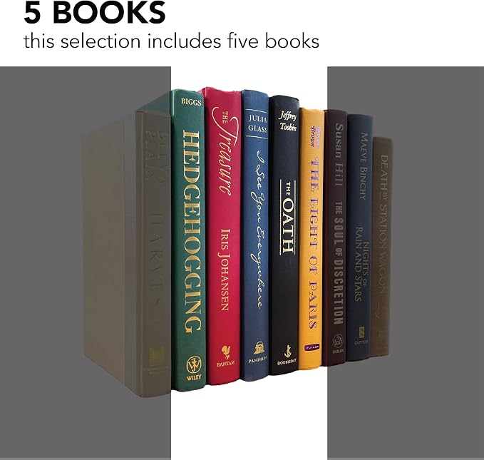 Decorative Accent for Home Decor – Real Books by Color® Interior Styling Piece for Bookshelf, Coffee Table, Design Display (Set of 5, Multicolor)